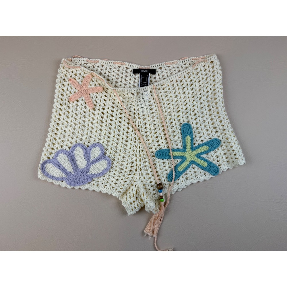 Boho Beach Crochet Shorts Starfish Seashell Small Forever 21
